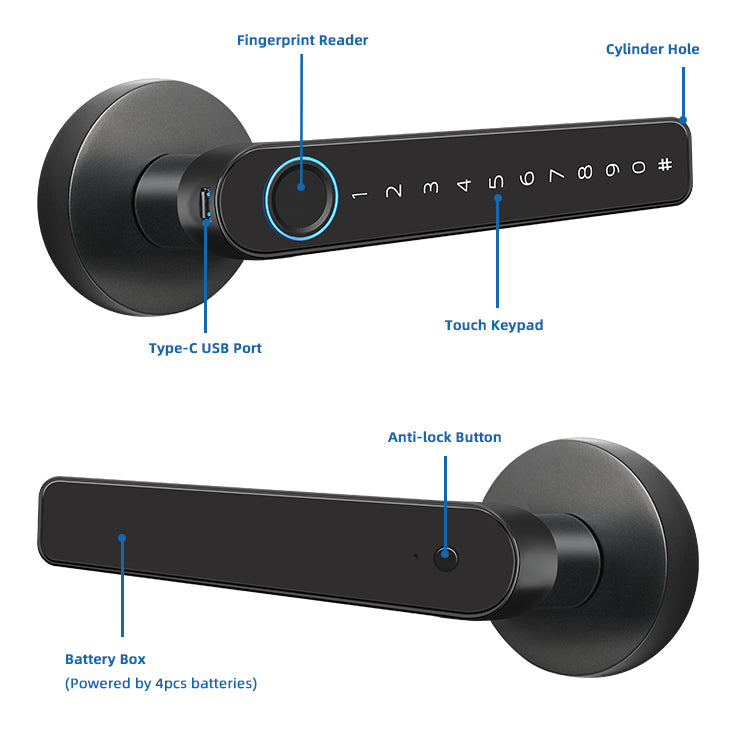 Electronic Door Knob - Bamboo H5S Smart Door Lock - SmartHomeHolics.com