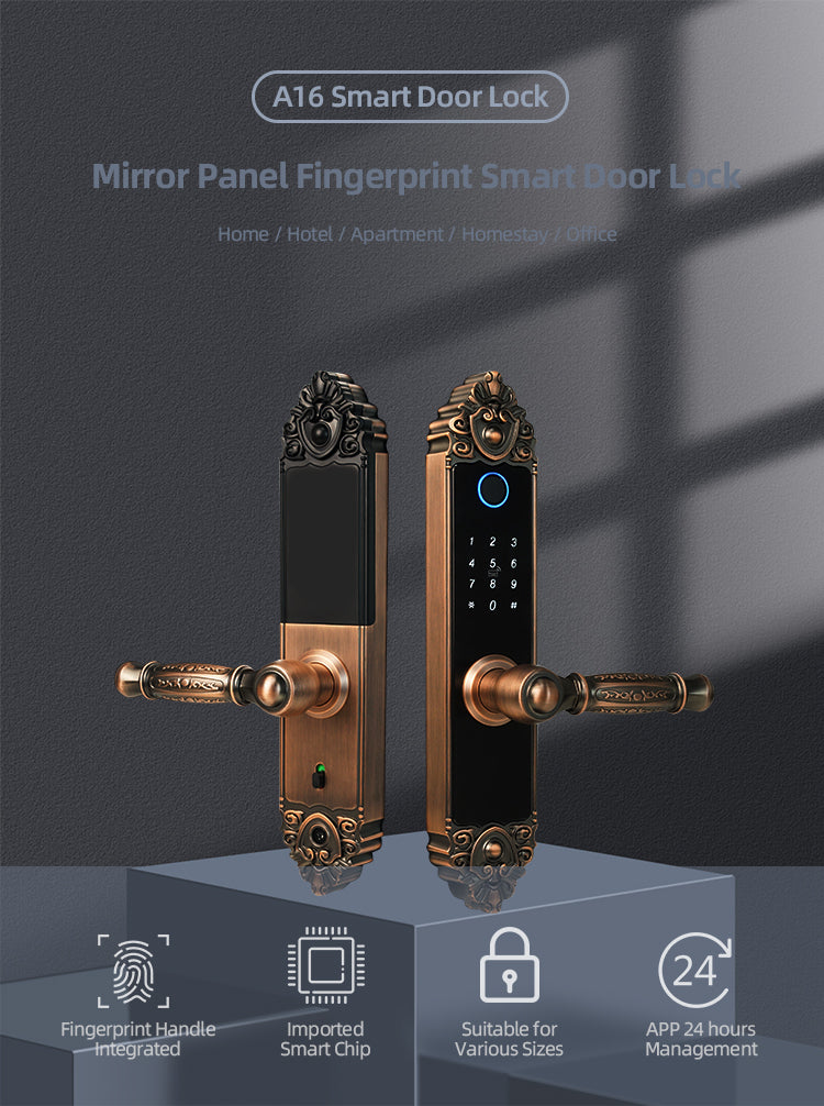 Smart Door Lock - Bamboo A16 Smart Door Lock - SmartHomeHolics.com