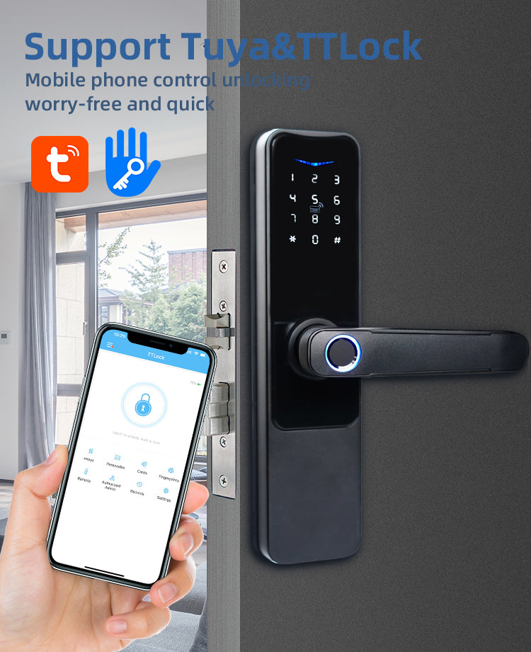 Fingerprint Door Lock - Bamboo A2 Smart Lock - SmartHomeHolics.com