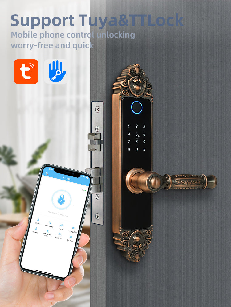 Smart Door Lock - Bamboo A16 Smart Door Lock - SmartHomeHolics.com