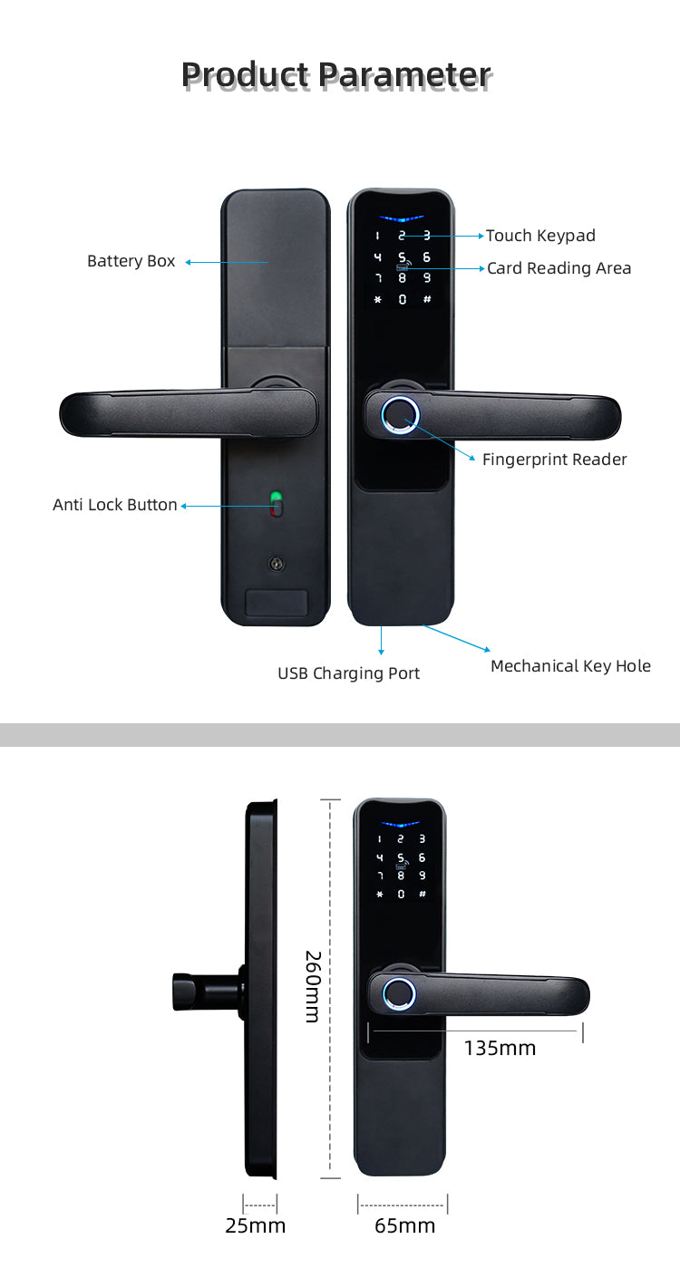 Fingerprint Door Lock - Bamboo A2 Smart Lock - SmartHomeHolics.com