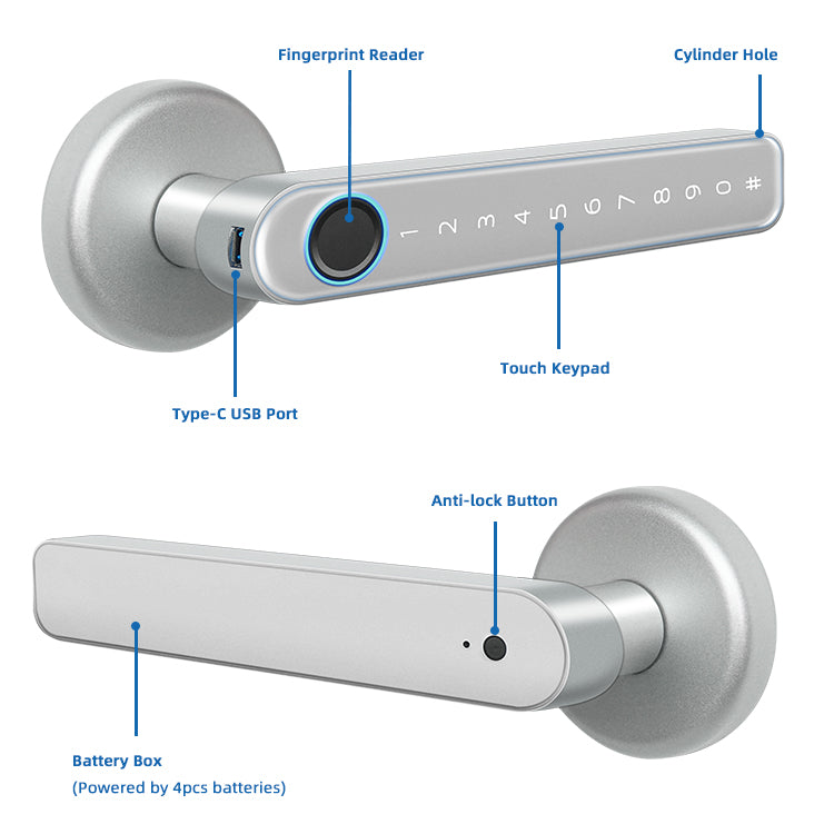 Electronic Door Knob - Bamboo H5S Smart Door Lock - SmartHomeHolics.com